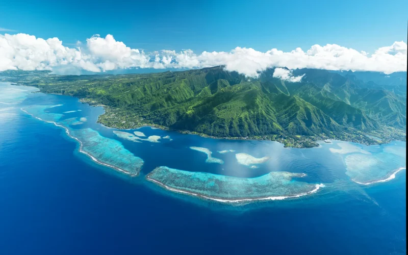 Tahiti from the sky © Grégoire Le Bacon _ LionAiles